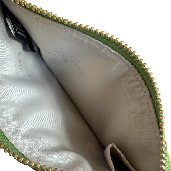 Kate Spade Madison Saffiano Pochette Bag + Card Holder Resin Chain Turtle Green - Picture 11 of 16